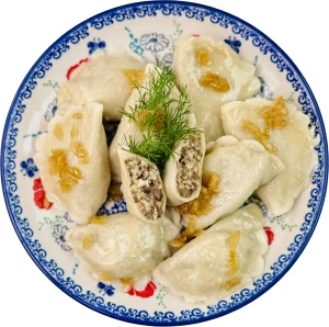 Pierogi z białym serem i pieczarkami - 9 szt.